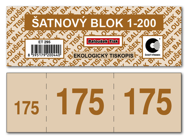 Šatnové bloky 1-200 čísel