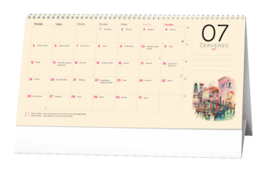 Stolní kalendář - Měsíční kalendář (měsíční kalendárium)