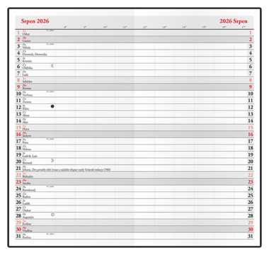 Měsíční diář - Františka - PVC - bordó