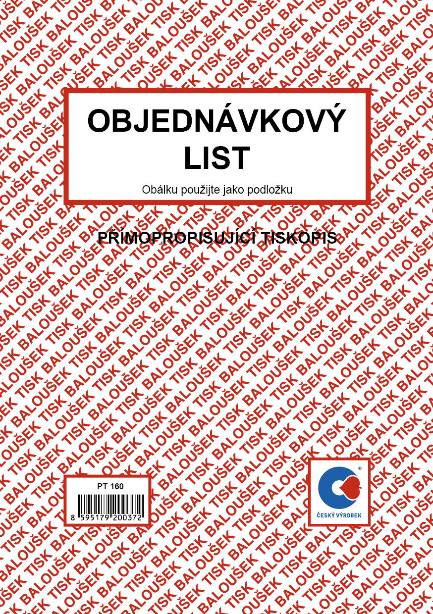 Objednávka  A5, samopropis, 50 listů, BALOUŠEK, PT160