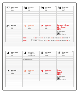 Týdenní diář - Cyril - PVC - bordó