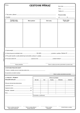 Cestovní příkaz s vyúčt. A4 /oboustr./