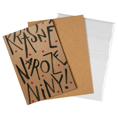 Přáníčko BeBechy – recyklovaný papír - Narozeniny