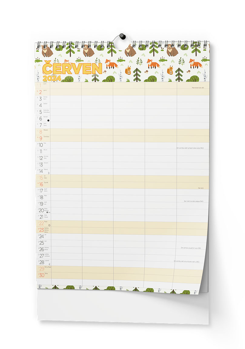 Nástěnný kalendář - Rodinný plánovací kalendář - A3