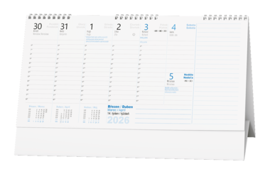 Stolní kalendář - Plánovací daňový kalendář s poznámkami 