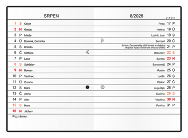 Měsíční diář - Anežka - PVC - modrá