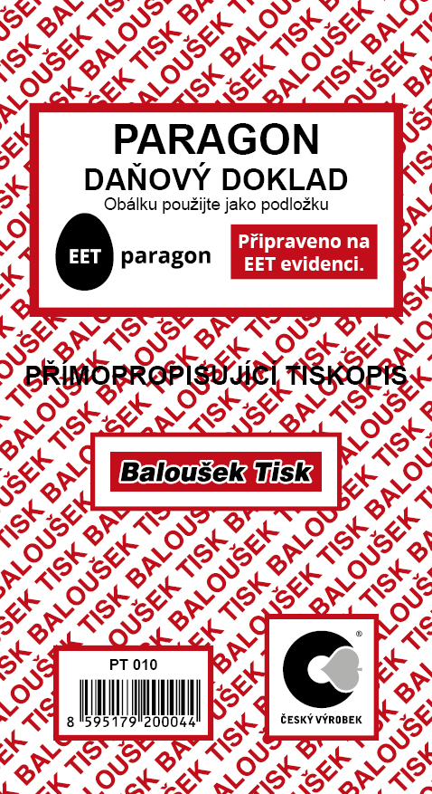 Paragon - daňový doklad - EET