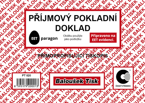 Příjmový pokladní doklad A6 - EET
