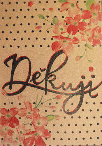 Přáníčko BeBechy – recyklovaný papír – Děkuji2