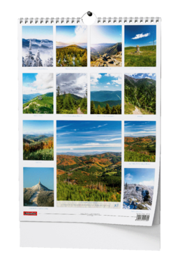 Nástěnný kalendář - Hory Čech a Moravy - A3