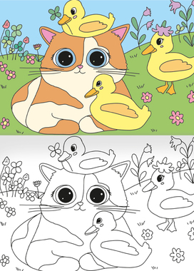 Omalovánka  - A5 - Kočičky