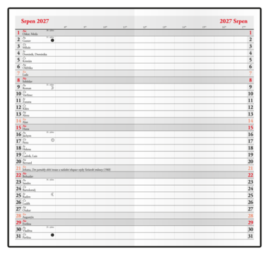 Měsíční diář - Františka - PVC - černá