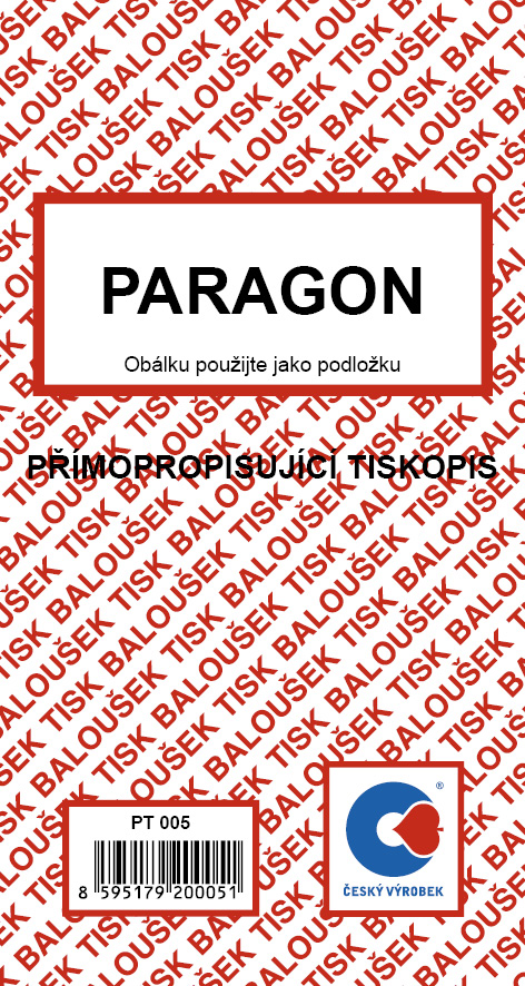 Paragon, 80x150 mm, samopropis, 50 listů, EET, BALOUŠEK, PT005
