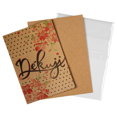 Přáníčko BeBechy – recyklovaný papír – Děkuji2