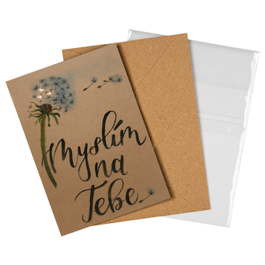 Přáníčko BeBechy – recyklovaný papír - Myslím 2