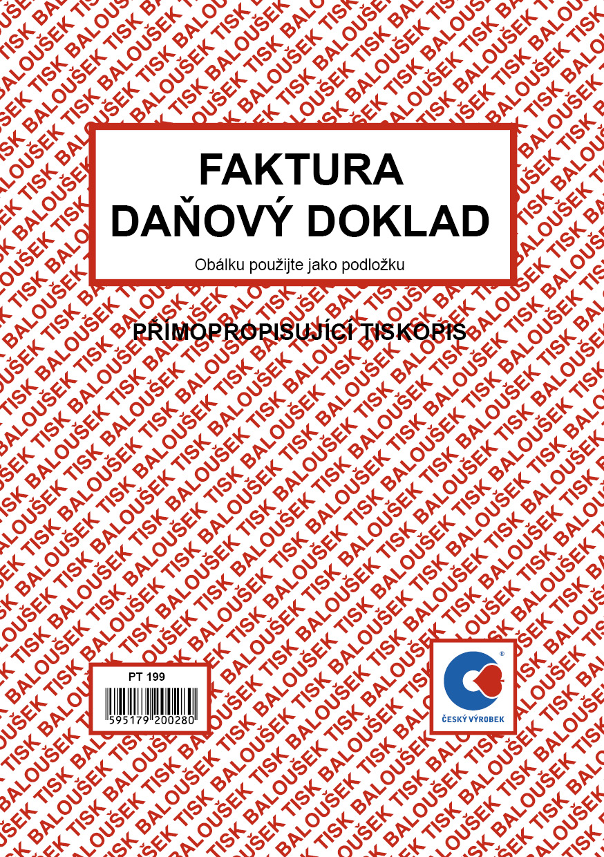 Faktura, daňový doklad, A5, samopropis, 50 listů, BALOUŠEK, PT199