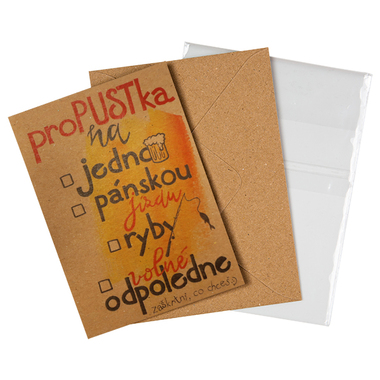 Přáníčko BeBechy - recyklovaný papír - Propustka