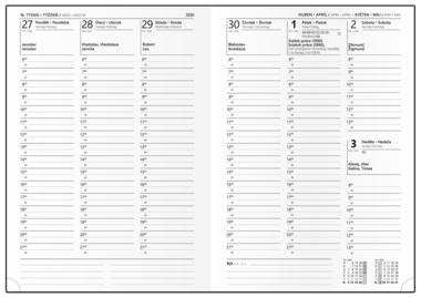 Týdenní diář - Tomáš - Vivella - A4 - bordó