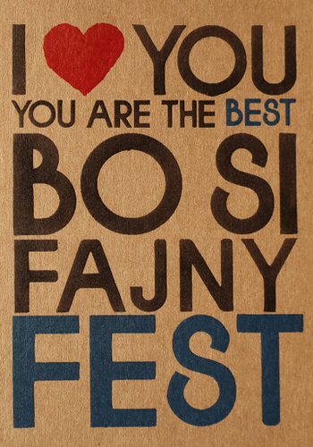 Přáníčko BeBechy - recyklovaný papír - Si fajny