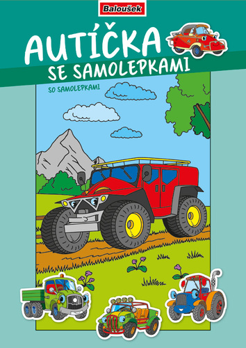 Omalovánka - A4 - se samolepkami - Autíčka