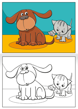 Omalovánka A5 - Kočičky a pejskové