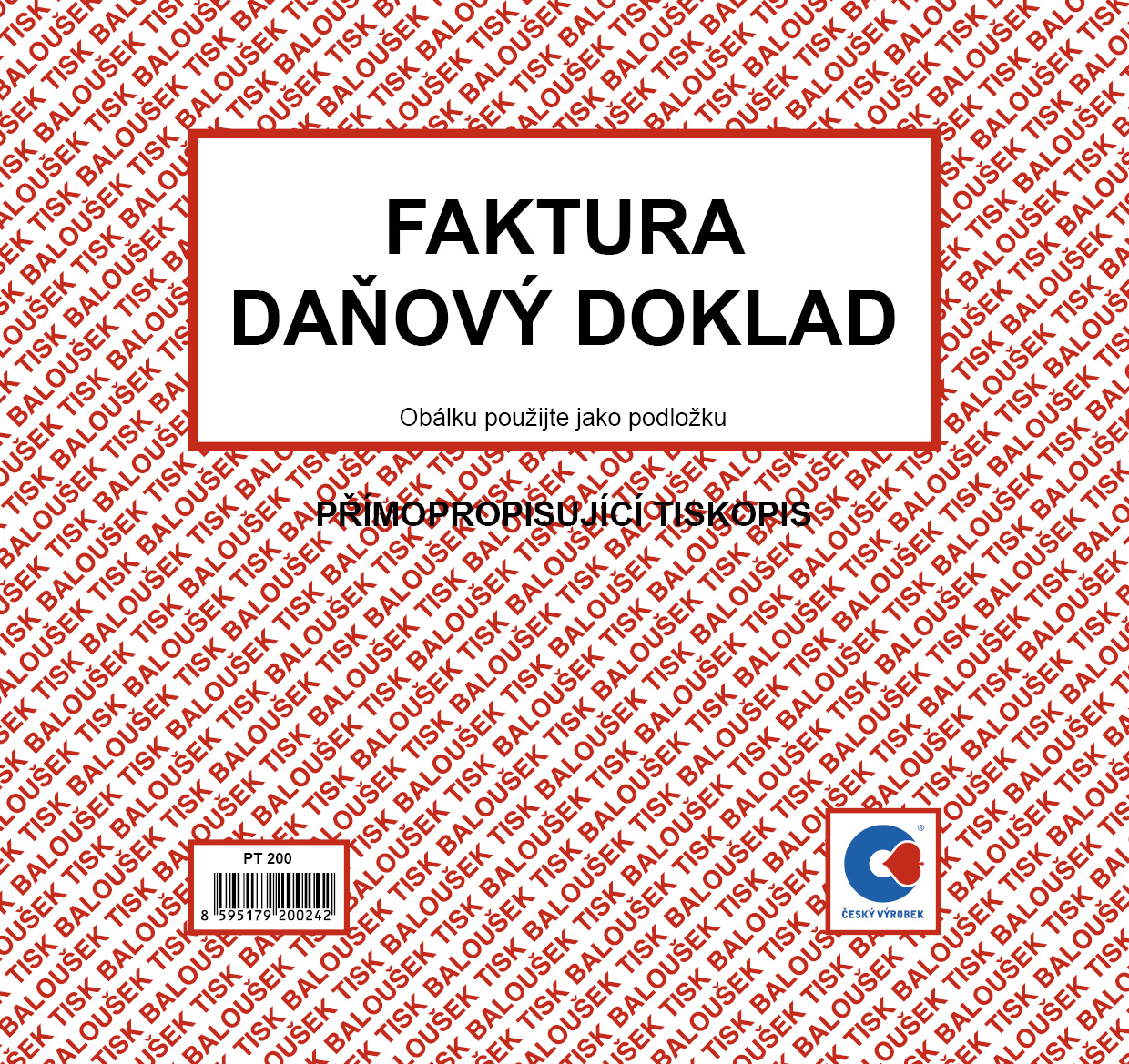 Faktura, daňový doklad, 2/3 A4, samopropis, 50 listů, BALOUŠEK, PT200