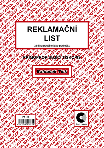 Reklamační list A5