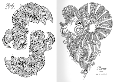 Antistresová omalovánka A4 - Znamení zvěrokruhu