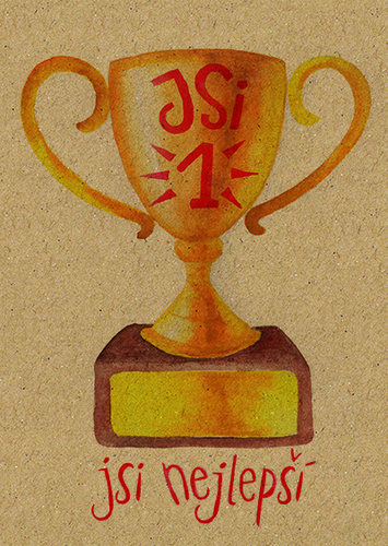 Přáníčko BeBechy - recyklovaný papír - Pohár