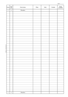 Pokladní kniha bez DPH A4