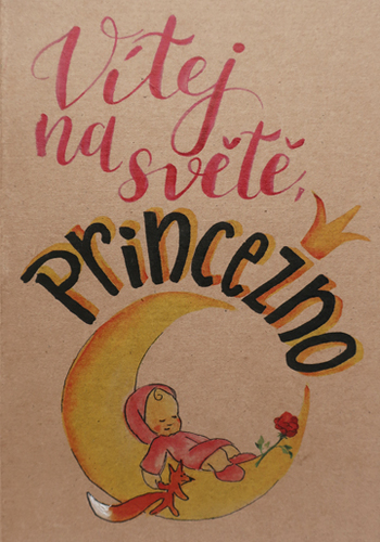 Přáníčko BeBechy – recyklovaný papír - Princezna