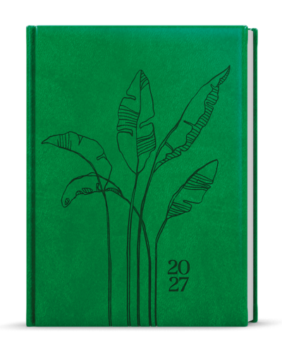 Denní diář - Adam - Vivella s ražbou - B6 - jasně zelená - Listy