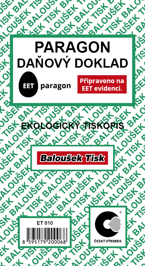 Paragon - daňový  doklad - EET
