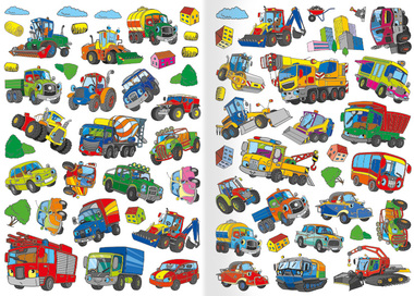 Omalovánka - A4 - se samolepkami - Autíčka