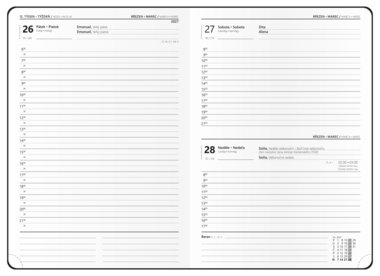 Denní diář - David - Kraft - A5 - Růže