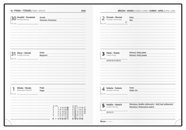 Týdenní diář - Prokop - Lamino - B6 - Květiny