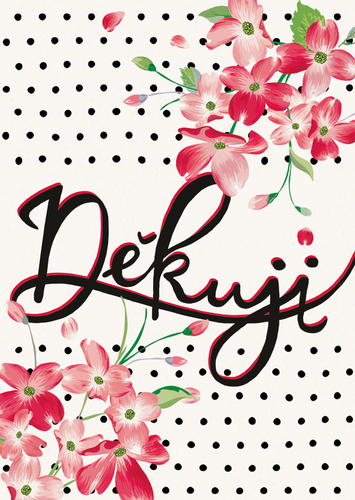 Přáníčko BeBechy - bílé - Děkuji 2