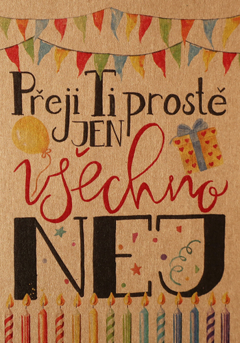 Přáníčko BeBechy - recyklovaný papír - Nej