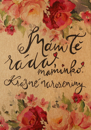 Přáníčko BeBechy - recyklovaný papír - Maminko