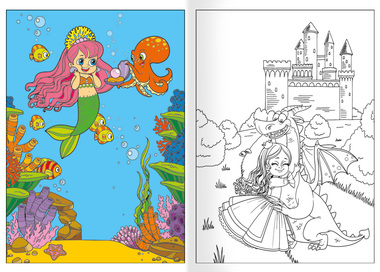 Omalovánka - A4 - se samolepkami - Pohádky