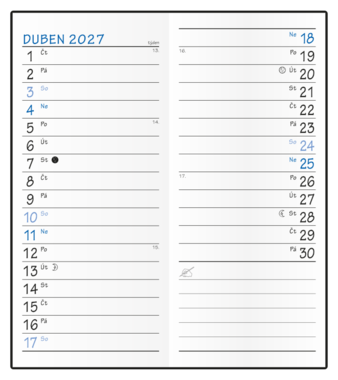 Měsíční diář  - Klára - lamino - Balerína