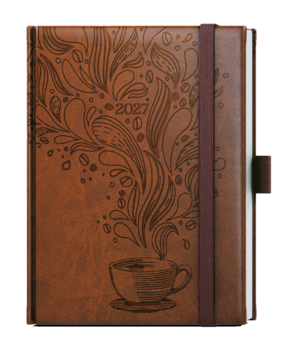 Týdenní diář - Prokop - Vivella extra - B6 - hnědá - Káva