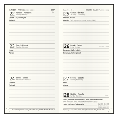 Týdenní diář - Jakub - Premier - kapesní - hnědá