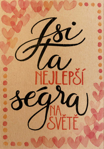 Přáníčko BeBechy – recyklovaný papír – Ségra