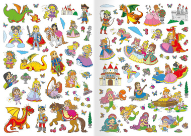 Omalovánka - A4 - se samolepkami - Pohádky