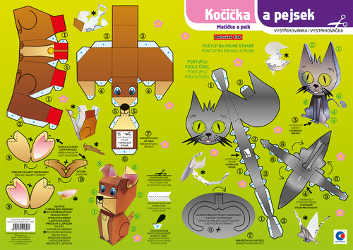 Vystřihovánka - Kočička a pejsek