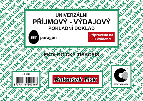 Univerzální příjm.-výd. pok.doklad A6 - EET