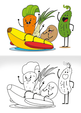 Omalovánka - A5 - Ovoce a zelenina