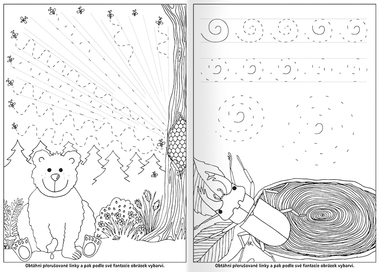 Grafomotorická omalovánka - A4 - Lesní zvířátka