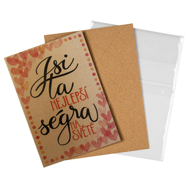 Přáníčko BeBechy – recyklovaný papír – Ségra